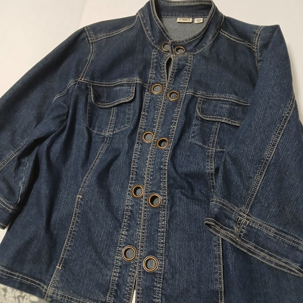 Cato Blue Jean Jacket with Gold Accents